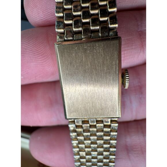 Vtg Bancor Hidden Watch 10K Rolled Gold Plate Back 12K Gold Filled Band w/ Box - Picture 11 of 14